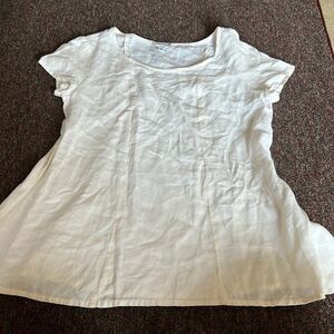 Monika turtle vintage linen blouse M